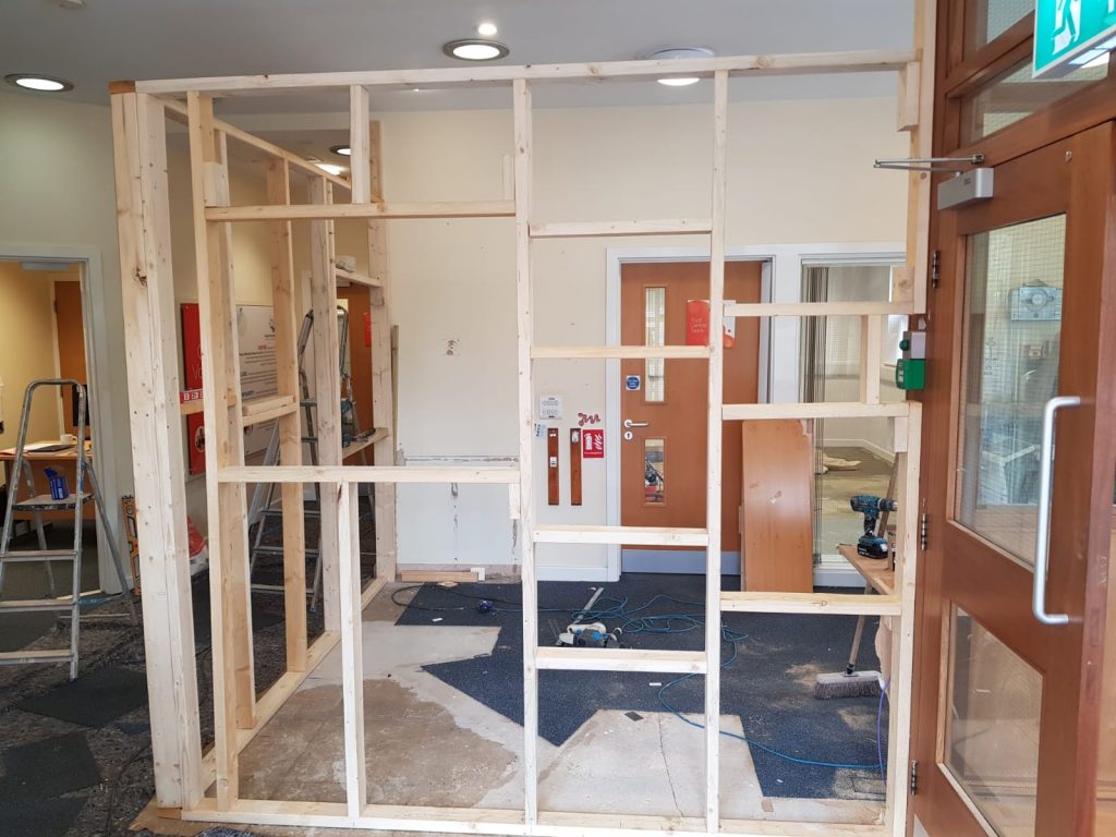 Clarke Property Services Maintenance Doncaster Office Reception Build Plaster Window Door
